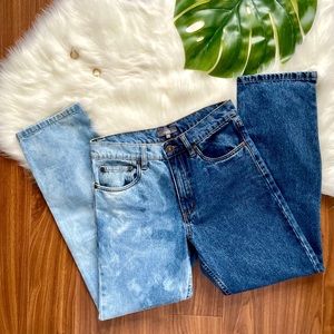Two Toned Bleached Dad Jeans Size 30